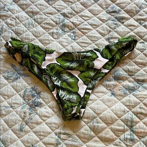 Green Leaf Print Bikini Bottom